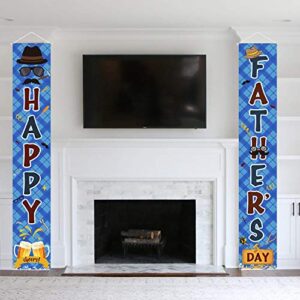 Fathers Day Decorations Porch Sign - Happy Father’s Day Banner Front Door Hanging Sign - Fathers Day Party Supplies for Indoor Outdoor