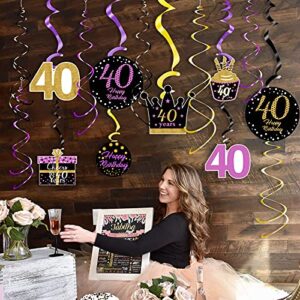 40th birthday decorations for women purple gold 40th birthday hanging swirls hanging swirls decorations for purple gold 40 years old party supplies