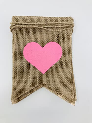 Shimmer Anna Shine Sweet Baby Girl and Gifts Burlap Banner for Baby Shower Decorations and Gender Reveal Party (Pink Hearts)