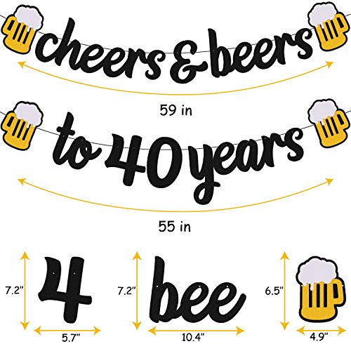 Glitter Black Happy Birthday Banner for DIY 21 25 30 35 40 45 50 55 60 Years Old Birthday Party Wedding Anniversary Theme Celebration Party Supplies
