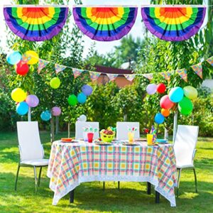 WXJ13 4 PCS Rainbow Pride Bunting Flag 1.5 x 3 Ft Rainbow Gay Pride Pleated Fan Flag Banner Half Fan Banner with Canvas for LGBT Celebration Parade Indoor Outdoor Gay Pride Decoration