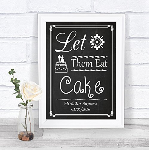 Chalkboard Style Let Them Eat Cake Personalized Wedding Sign