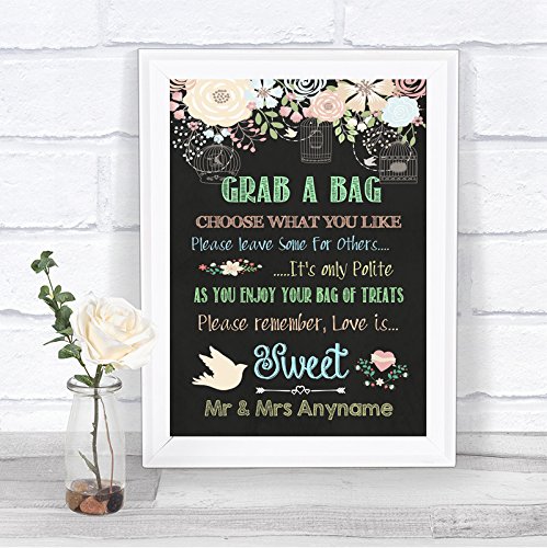 Shabby Chic Pretty Chalkboard Style Love is Sweet Candy Buffet Personalized Wedding Sign