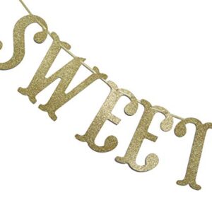 Sweet Sixteen Birthday Banner Gold Glitter for 16th Birthday Party Decor 16 years old Decoration Supplies Cursive Bunting Photo Booth Props Sign