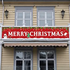 Large Merry Christmas Banner,Xmas Outdoor & Indoor Hanging Decor,Xmas Sign Huge Xmas Home Party Decoration (Christmas tree)