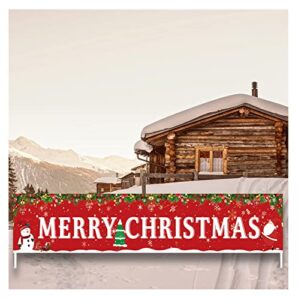 large merry christmas banner,xmas outdoor & indoor hanging decor,xmas sign huge xmas home party decoration (christmas tree)