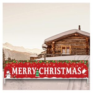 Large Merry Christmas Banner,Xmas Outdoor & Indoor Hanging Decor,Xmas Sign Huge Xmas Home Party Decoration (Christmas tree)