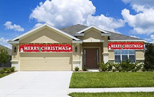 Large Merry Christmas Banner,Xmas Outdoor & Indoor Hanging Decor,Xmas Sign Huge Xmas Home Party Decoration (Christmas tree)