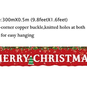 Large Merry Christmas Banner,Xmas Outdoor & Indoor Hanging Decor,Xmas Sign Huge Xmas Home Party Decoration (Christmas tree)