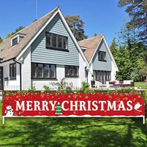 Large Merry Christmas Banner,Xmas Outdoor & Indoor Hanging Decor,Xmas Sign Huge Xmas Home Party Decoration (Christmas tree)
