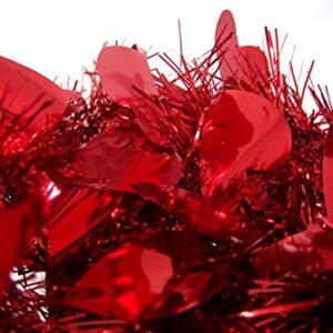 Valentines Day Garland Heart Tinsel, Pack of 3, 36 Feet Total