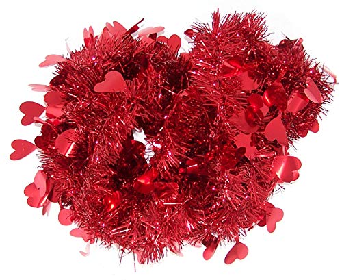 Valentines Day Garland Heart Tinsel, Pack of 3, 36 Feet Total