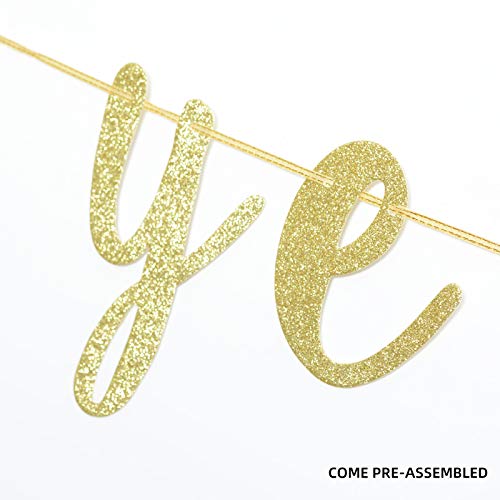 Yee Haw Bitches Banner, Nashville Bachelorette Banner, Bridal Shower, Glitter Hen Party, Bachelorette Party Decorations (Gold)