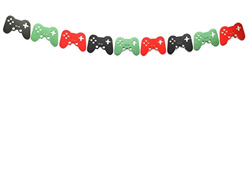 Video Game Controller Banner Video Game Controller Garland, Video Game Party Decorations, Video Game Birthday, Level Up Birthday (Green Red Black)