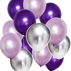 40th Birthday Party Decorations for Women Purple Silver Happy Birthday Banner Latex Balloons 40th Birthday Party Supplies/Purple 40th Birthday Decorations for Women