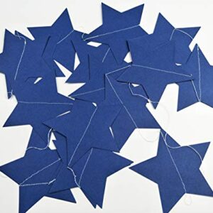 Furuix Outer Space Baby Shower Decorations 2pcs Mini Navy Blue Paper Star Garland Star String for Hanging Décor Wedding Party Decoration Outer Space Decor Birthday Decorations