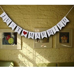 Buytra Wedding Decorations Set with Just Married Wedding Banner Mr Mrs Signs Letters for Sweetheart Table (Style1)