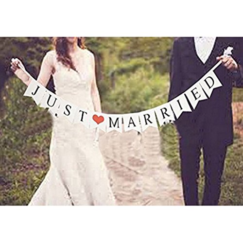 Buytra Wedding Decorations Set with Just Married Wedding Banner Mr Mrs Signs Letters for Sweetheart Table (Style1)