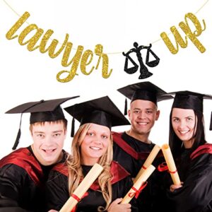 MonMon & Craft Lawyer Up Banner / Law Graduate Party Decor / Congrats Lawyer Graduation Activities / Law School Graduation Party Decorations Gold Glitter