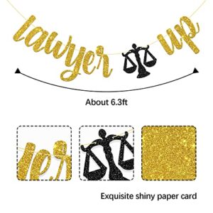 MonMon & Craft Lawyer Up Banner / Law Graduate Party Decor / Congrats Lawyer Graduation Activities / Law School Graduation Party Decorations Gold Glitter