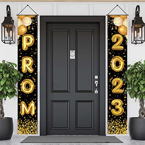 FARMNALL Prom 2023 Porch Banner Graduation Prom Party Front Door Sign Wall Hanging Graduates High School College Decorations and Supplies for Home Office