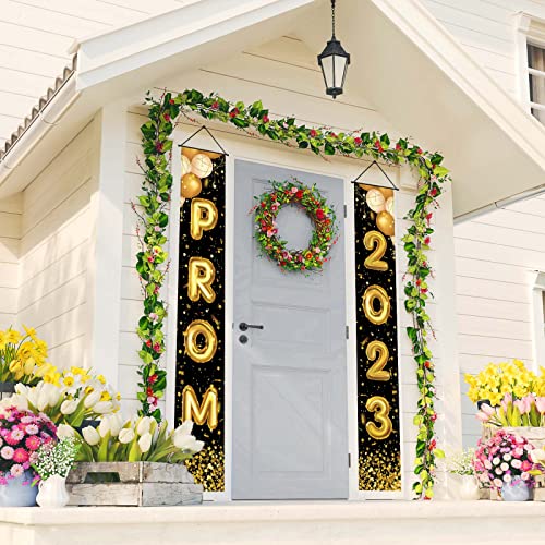 FARMNALL Prom 2023 Porch Banner Graduation Prom Party Front Door Sign Wall Hanging Graduates High School College Decorations and Supplies for Home Office