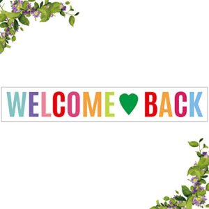 innoru large welcome back banner, white homecoing returning party, back home, retirement party outdoor decoration (9.8 x 1.6 feet)