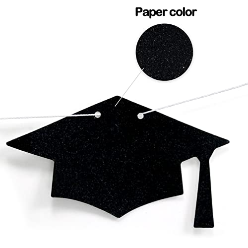 She Mastered That Banner, She Came She Saw She Did it/So Proud Of You Sign, Graduation Party Decoration Supplies for Gilrs - Rose Gold and Black Glitter