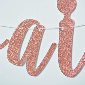 She Said Yes We Said Vegas Banner for Las Vegas Bachelorette Bridal Party Decorations Pre-strung Garland (Rose Gold Glitter)