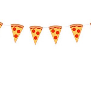 Crafty Cue 4.5" Tall Pizza Banner, Pizza Garland, Pizza Party Decorations