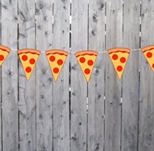 Crafty Cue 4.5" Tall Pizza Banner, Pizza Garland, Pizza Party Decorations