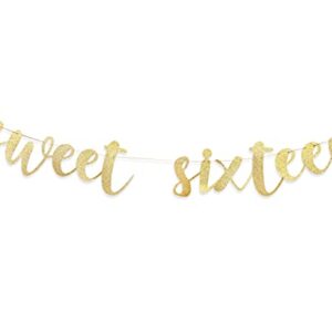 Sweet Sixteen Banner - Sweet 16 Banner，16th Birthday Banner，happy 16th Birthday Banner，sweet 16 Birthday Banner，16th Happy Birthday Anniversary Party Decorations