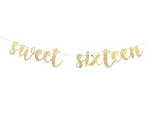 Sweet Sixteen Banner - Sweet 16 Banner，16th Birthday Banner，happy 16th Birthday Banner，sweet 16 Birthday Banner，16th Happy Birthday Anniversary Party Decorations