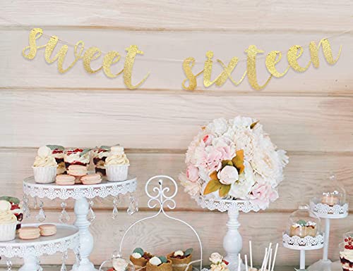 Sweet Sixteen Banner - Sweet 16 Banner，16th Birthday Banner，happy 16th Birthday Banner，sweet 16 Birthday Banner，16th Happy Birthday Anniversary Party Decorations