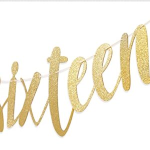 Sweet Sixteen Banner - Sweet 16 Banner，16th Birthday Banner，happy 16th Birthday Banner，sweet 16 Birthday Banner，16th Happy Birthday Anniversary Party Decorations