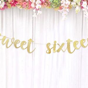 Sweet Sixteen Banner - Sweet 16 Banner，16th Birthday Banner，happy 16th Birthday Banner，sweet 16 Birthday Banner，16th Happy Birthday Anniversary Party Decorations