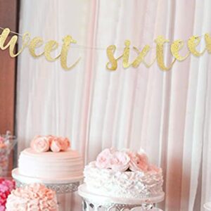 Sweet Sixteen Banner - Sweet 16 Banner，16th Birthday Banner，happy 16th Birthday Banner，sweet 16 Birthday Banner，16th Happy Birthday Anniversary Party Decorations