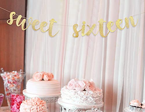 Sweet Sixteen Banner - Sweet 16 Banner，16th Birthday Banner，happy 16th Birthday Banner，sweet 16 Birthday Banner，16th Happy Birthday Anniversary Party Decorations