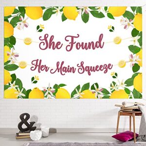 she found her main squeeze backdrop banner decor white – wedding engagement party lemon theme decorations bridal shower for women supplies