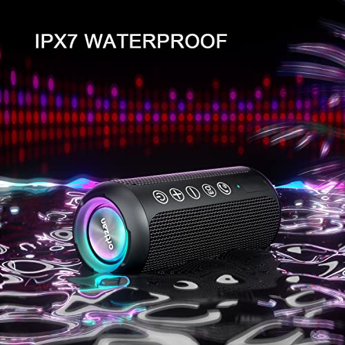 Ortizan Portable Bluetooth Speaker, IPX7 Waterproof Wireless Speaker with 24W Loud Stereo Sound, Outdoor Speakers with Bluetooth 5.0, 30H Playtime, 66ft Bluetooth Range, Dual Pairing for Home, Party