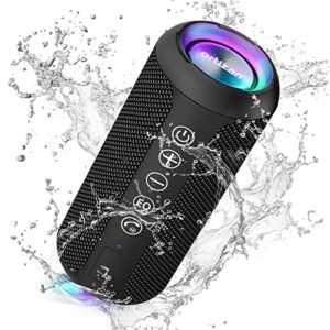ortizan portable bluetooth speaker, ipx7 waterproof wireless speaker with 24w loud stereo sound, outdoor speakers with bluetooth 5.0, 30h playtime, 66ft bluetooth range, dual pairing for home, party
