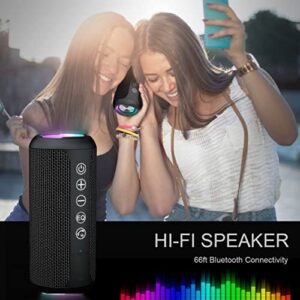 Ortizan Portable Bluetooth Speaker, IPX7 Waterproof Wireless Speaker with 24W Loud Stereo Sound, Outdoor Speakers with Bluetooth 5.0, 30H Playtime, 66ft Bluetooth Range, Dual Pairing for Home, Party