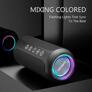 Ortizan Portable Bluetooth Speaker, IPX7 Waterproof Wireless Speaker with 24W Loud Stereo Sound, Outdoor Speakers with Bluetooth 5.0, 30H Playtime, 66ft Bluetooth Range, Dual Pairing for Home, Party