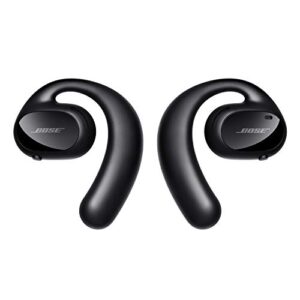 bose sport open earbuds — true wireless open ear headphones – sweat resistant for running, walking and workouts, black