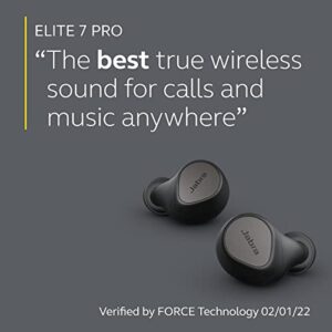 Jabra Elite 7 Pro in Ear Bluetooth Earbuds - Adjustable Active Noise Cancellation True Wireless Buds in a Compact Design MultiSensor Voice Technology for Clear Calls - Titanium Black