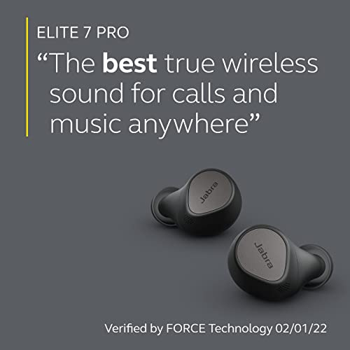 Jabra Elite 7 Pro in Ear Bluetooth Earbuds - Adjustable Active Noise Cancellation True Wireless Buds in a Compact Design MultiSensor Voice Technology for Clear Calls - Titanium Black