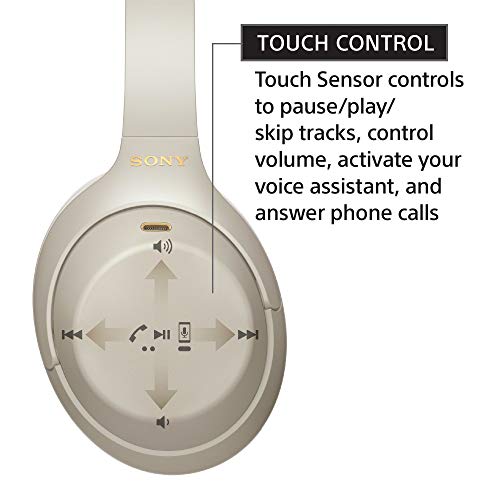 Sony WH-1000XM4 Wireless Premium Noise Canceling Overhead Headphones with Mic for Phone-Call and Alexa Voice Control, Silver