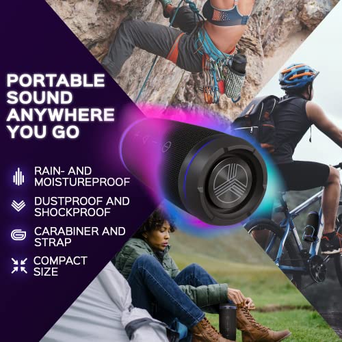 TREBLAB HD77 - Bluetooth Speaker - Loud 360° HD Surround Sound w/Bass, 30W Stereo, IPX6 Waterproof, 20H Battery Portable Speaker w/Bluetooth, Wireless Dual Pairing, Outdoor Blue Tooth Speaker