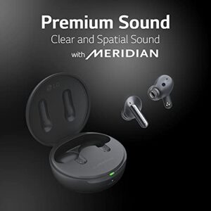 LG TONE Free FP8 - Enhanced Active Noise Cancelling True Wireless Bluetooth Earbuds with Meridian Sound, UVnano Kills 99.9% of Bacteria on Speaker Mesh*, Wireless Charging Case, 3 Mics