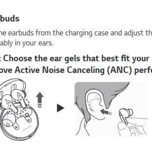 LG TONE Free FP8 - Enhanced Active Noise Cancelling True Wireless Bluetooth Earbuds with Meridian Sound, UVnano Kills 99.9% of Bacteria on Speaker Mesh*, Wireless Charging Case, 3 Mics